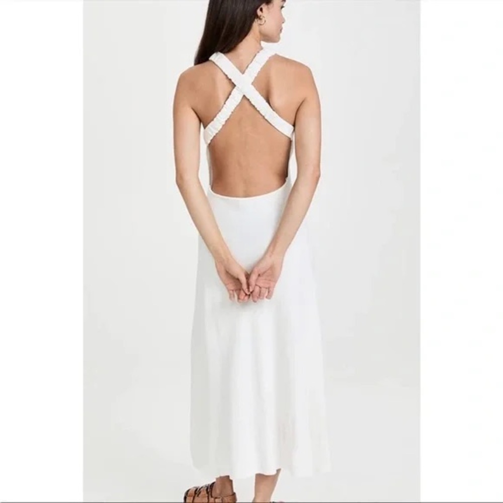 Women’s New Moon River Backless Strappy White Long Dress - Size L